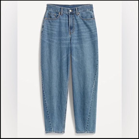 OLD NAVY Balloon Fit Ankle Size 14 Classic Blue Denim Jeans - Picture 2 of 11